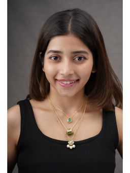 AARSEE OFFICIAL - 22Kt Gold-Plated Timeless Kundan Stackable Necklace (Pack of 3)