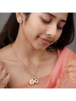 AARSEE OFFICIAL - 22Kt Gold-Plated Pastel Petal Necklace With Earrings