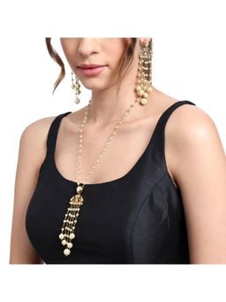 AARSEE OFFICIAL - 22Kt Gold-Plated Kundan And Pearl Cascade Necklace With Earrings