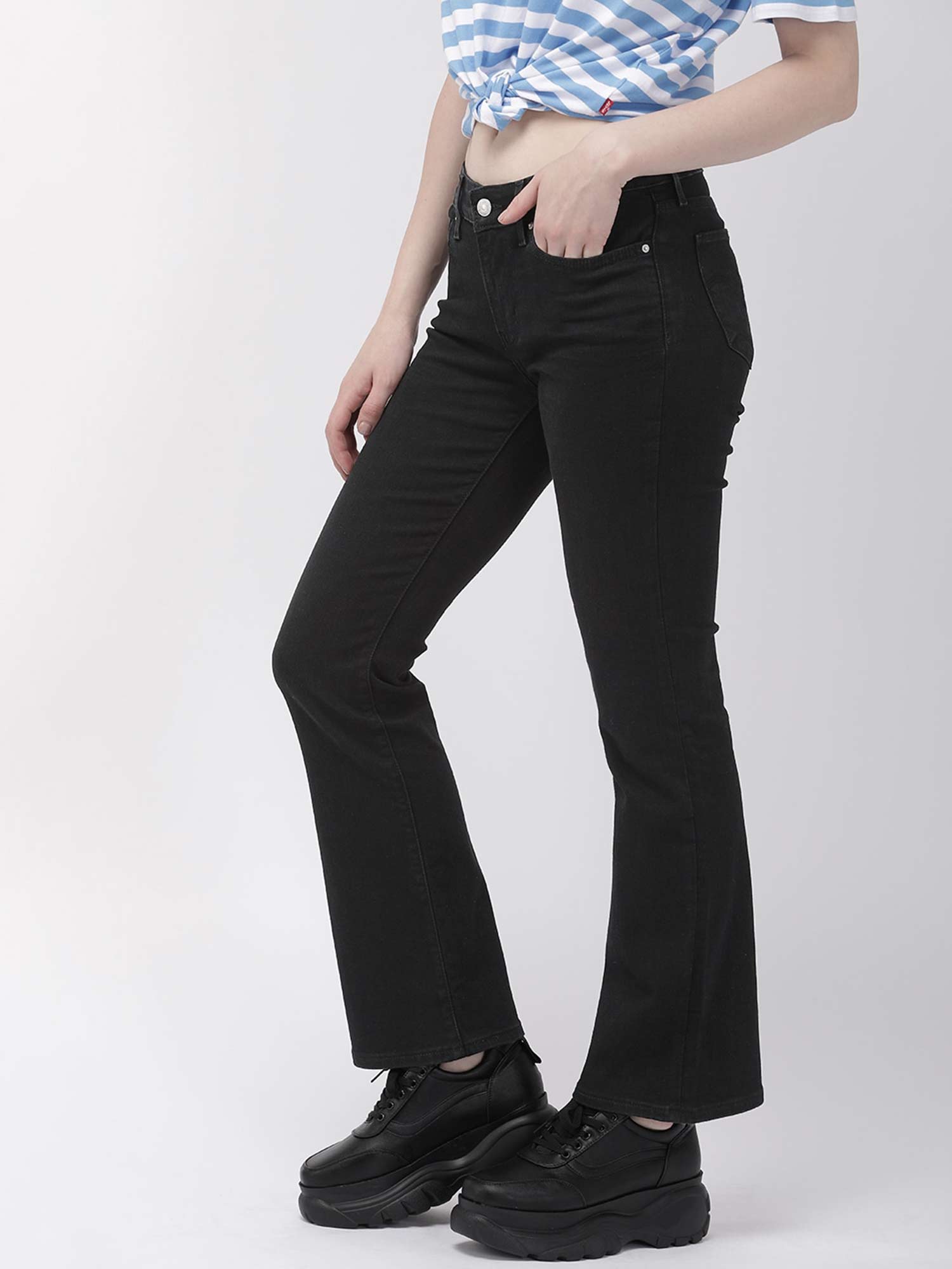 Buy Levi's Black 715 Boot Cut Jeans 