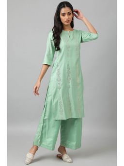 W - Green Sequined Kurta