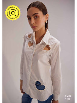 AMOSHI - White Embellished/Sequined Amore Shirt