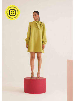 AMOSHI - Green Solid/Plain Belle Dress