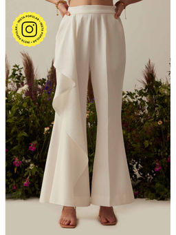 AMOSHI - White Solid/Plain Cascade Pant