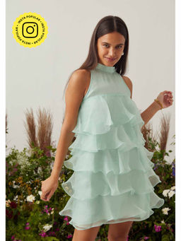 AMOSHI - Green Solid/Plain Cassie Dress
