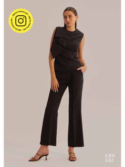 AMOSHI - Black Solid/Plain Daphne Co-Ord (Set of 2)