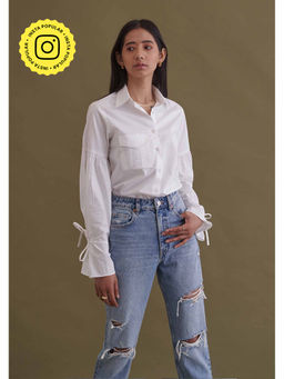AMOSHI - White Solid/Plain Five Shirt