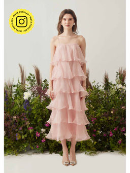 AMOSHI - Pink Solid/Plain Felicia Dress