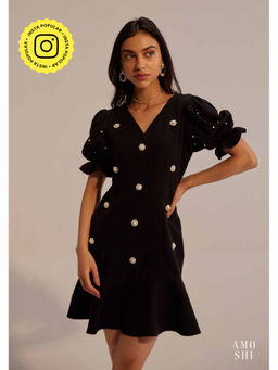 AMOSHI - Black Embellished/Sequined Fiona Dress