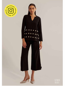 AMOSHI - Black Embellished/Sequined Fleur Co-Ord (Set of 2)