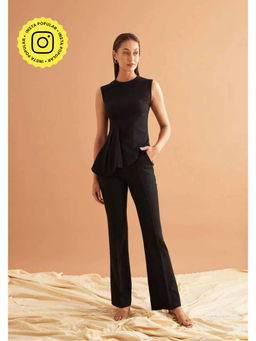 AMOSHI - Black Solid/Plain Hayley Co-Ord (Set of 2)