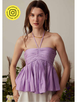 AMOSHI - Lavender Solid/Plain Holly Halter Top