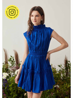 AMOSHI - Blue Pleated Jenna Dress