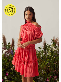 AMOSHI - Coral Pleated Jenna Dress