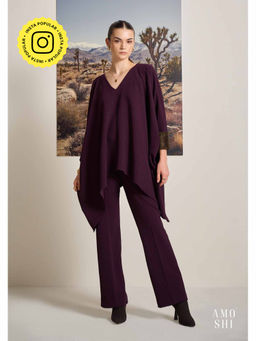 AMOSHI - Wine Solid/Plain Keffi Kaftan Top