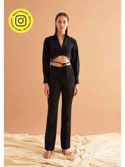 AMOSHI - Black Solid/Plain Maddie Co-Ord (Set of 2)