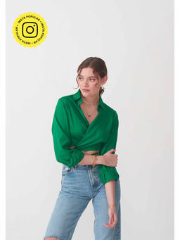 AMOSHI - Green Solid/Plain Maddie Shirt