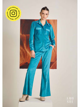 AMOSHI - Teal Solid/Plain Suede Co-Ord (Set of 2)
