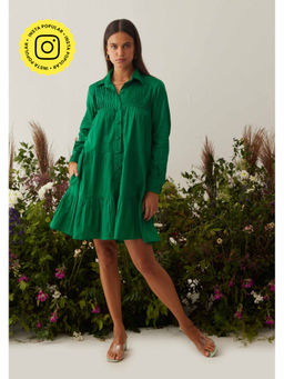 AMOSHI - Green Pleated Tessa Mini Dress