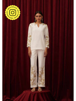 AMOSHI - White Tropical Co-Ord (Set of 2)