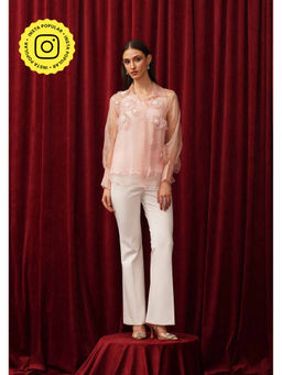 AMOSHI - Pink Floret Embellished Co-Ord (Set of 2)