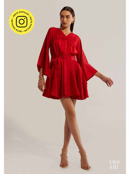 AMOSHI - Angie Mini Dress with Belt - Red (Set of 2)