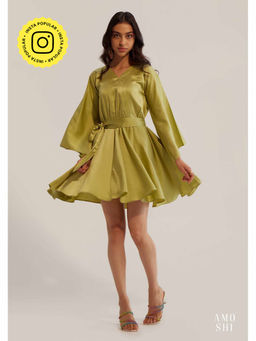 AMOSHI - Angie Mini Dress with Belt - Green (Set of 2)