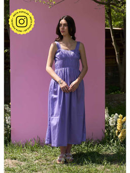 AMOSHI - Samara Midi Blue Dress -Peri