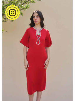 AMOSHI - Dewdrop Midi Dress -Red