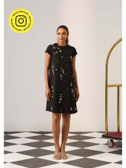 AMOSHI - Women Black Polyester Mini Dress