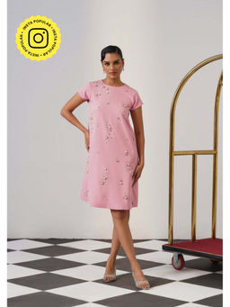 AMOSHI - Women Pink Polyester Mini Dress
