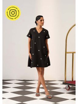 AMOSHI - Women Black Polyester Mini Dress