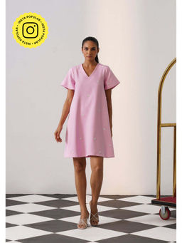 AMOSHI - Women Pink Polyester Mini Dress
