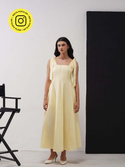 AMOSHI - Audrey Yellow Maxi Dress with Belt