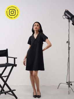 AMOSHI - Flap Black Mini Dress