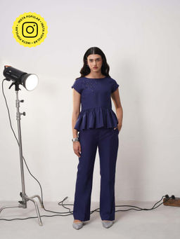 AMOSHI - Avery Navy Blue Co-Ord Set