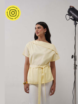 AMOSHI - Limone Yellow Top with Belt