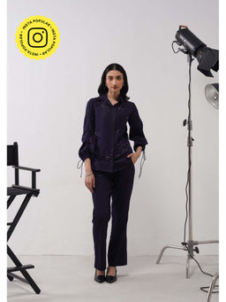 AMOSHI - Rhinestone Splatter Purple Shirt