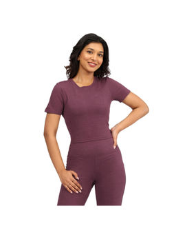 Blissclub - Women Purple Airmelt Tm Crop T-Shirt