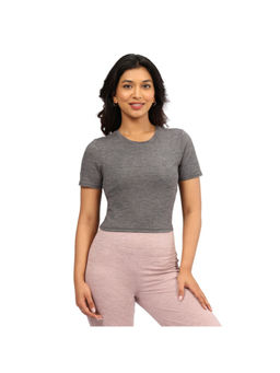 Blissclub - Women Grey Airmelt Tm Crop T-Shirt