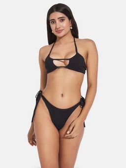 Secrets By ZeroKaata - Women Ribbed Halter Beach Wear Swim Bikini Set
