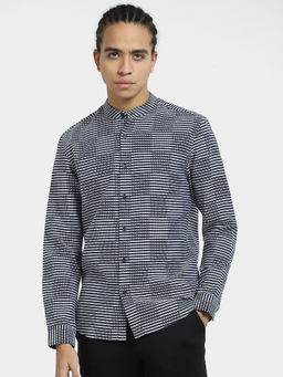 Jack & Jones - Men Striped Blue Shirt