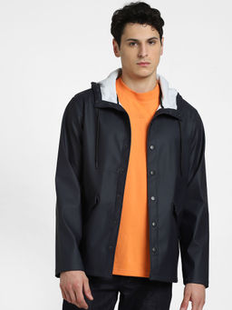 Jack & Jones - Men Solid Blue Jacket