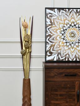 At Home by Nilkamal - Touch Wicker Dry Stick Bunch (Gold)