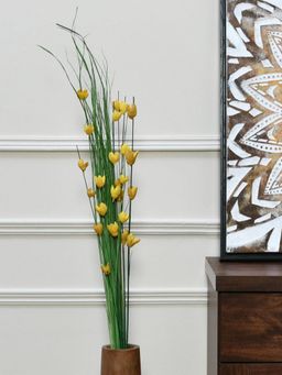 At Home by Nilkamal - Mesta Artificial Flower Stick Wicker (Mustard)
