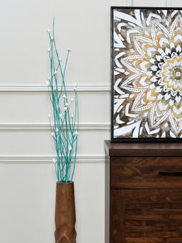 At Home by Nilkamal - Dry Shells Wicker Stick (White & Blue)