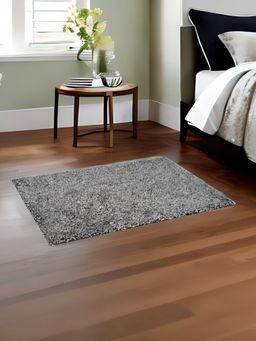 At Home by Nilkamal - Lurex Shaggy Rug (Black & White)