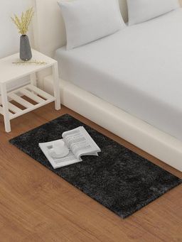 At Home by Nilkamal - Lurex Shaggy Rug (Black)