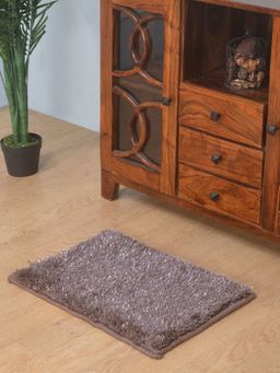 At Home by Nilkamal - Lurex Shaggy Rug (Purple)