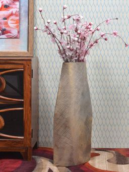 At Home by Nilkamal - Magna Oval Floor Vase (Gold)